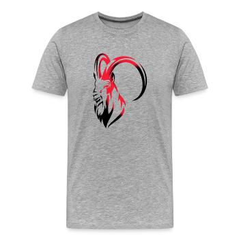 GOAT Montains - T-shirt bio Premium Homme - gris chiné - Devant - Damien (186cm)