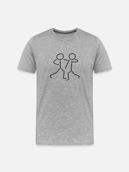 Paartanzen Strichmännchen - Männer Premium Bio T-Shirt - Grau meliert