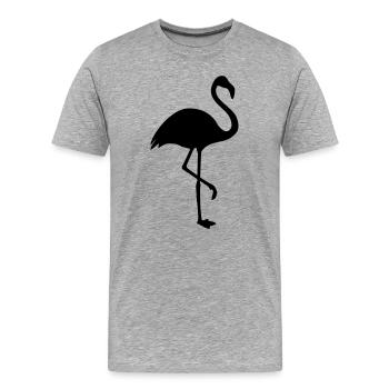 Flamingo Silhouette Trend - Männer Premium Bio T-Shirt - Grau meliert - Vorne - Damien (186cm)