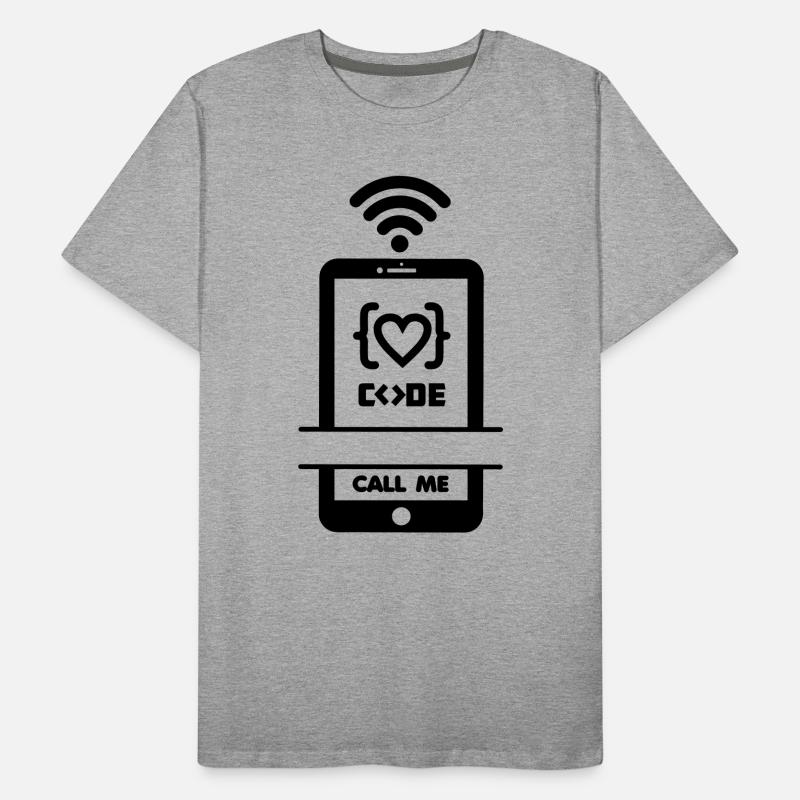 Codist Call me phone code heart Men's Premium Organic T-Shirt