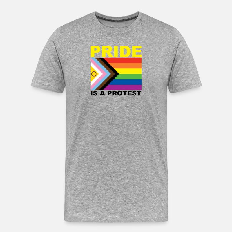 Pride is a Protest - Männer Premium Bio T-Shirt - Grau meliert