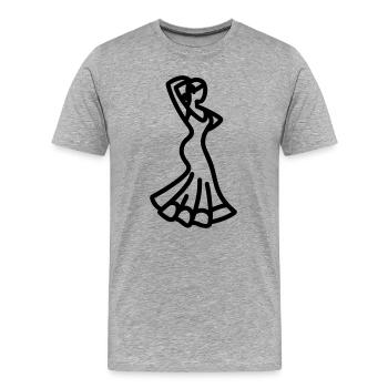 Flamenco - Männer Premium Bio T-Shirt - Grau meliert - Vorne - Damien (186cm)
