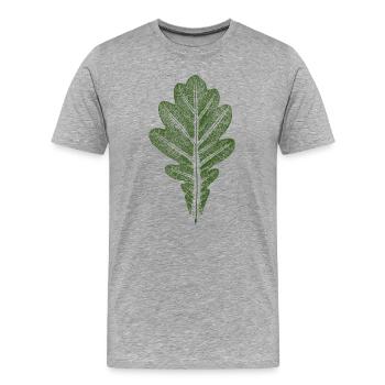 Feuille de chêne - Feuille de chêne / Nature & Forest Design - T-shirt bio Premium Homme - gris chiné - Devant - Damien (186cm)