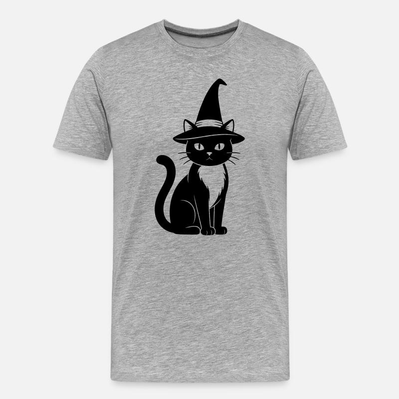 Hexenkatze - Männer Premium Bio T-Shirt - Grau meliert