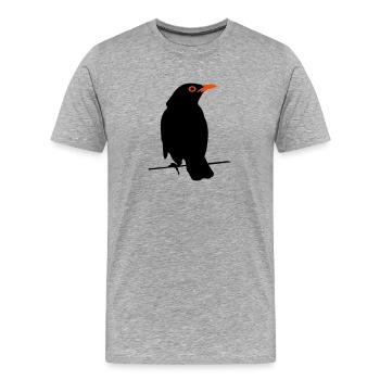 Amsel - Männer Premium Bio T-Shirt - Grau meliert - Vorne - Damien (186cm)