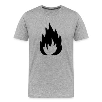 Flamme - Männer Premium Bio T-Shirt - Grau meliert - Vorne - Damien (186cm)