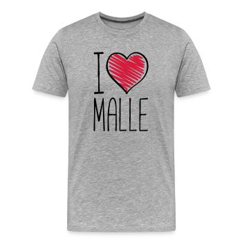 i love malle - Männer Premium Bio T-Shirt - Grau meliert - Vorne - Damien (186cm)
