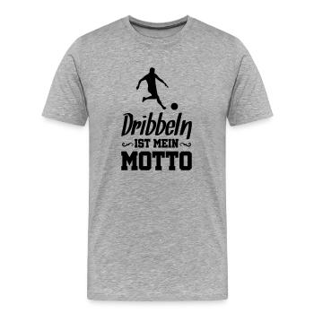 fussball dribbeln motto - Männer Premium Bio T-Shirt - Grau meliert - Vorne - Damien (186cm)