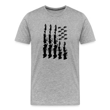 Flagge der Bretagne - Männer Premium Bio T-Shirt - Grau meliert - Vorne - Damien (186cm)