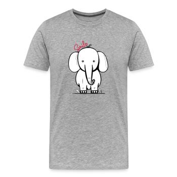 Elephant smile - T-shirt bio Premium Homme - gris chiné - Devant - Damien (186cm)