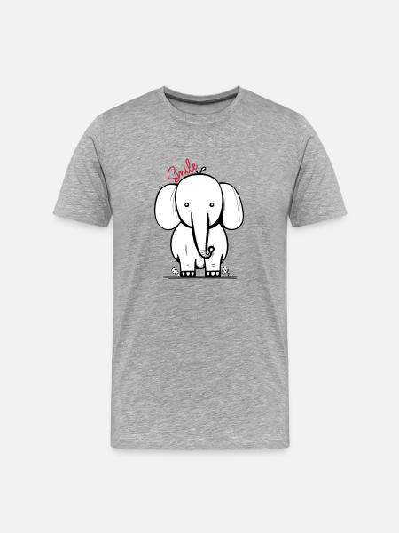 Elephant smile - Men's Premium Organic T-Shirt - heather grey