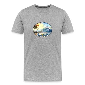 Logo de Rio de Janeiro (aquarelle) - T-shirt bio Premium Homme - gris chiné - Devant - Damien (186cm)