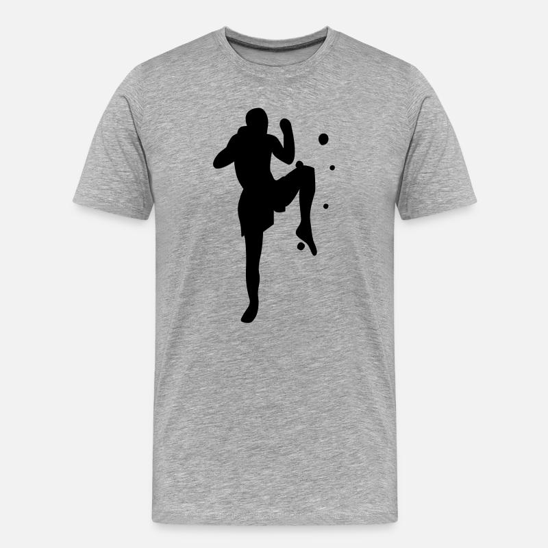 Kickboxen - Männer Premium Bio T-Shirt - Grau meliert