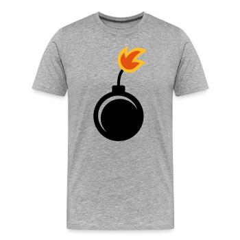 Bombe - T-shirt bio Premium Homme - gris chiné - Devant - Damien (186cm)