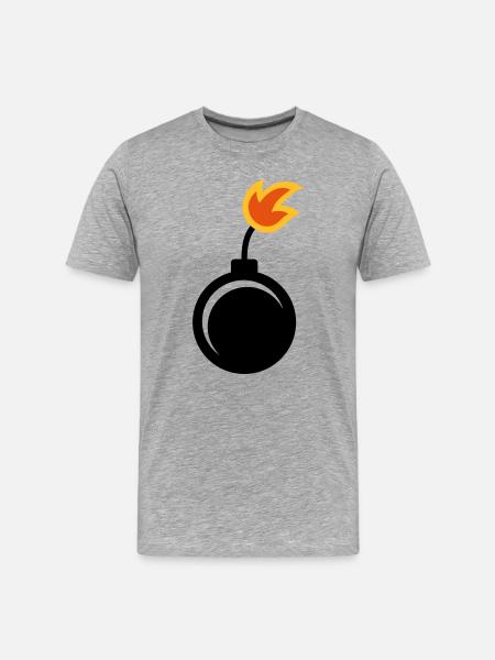 Bombe - Männer Premium Bio T-Shirt - Grau meliert