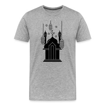 Mosque lights and stars - Men's Premium Organic T-Shirt - heather grey - Front - Damien (186cm)