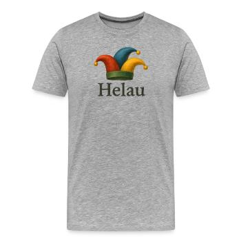 Helau Karneval Jester Hut - Männer Premium Bio T-Shirt - Grau meliert - Vorne - Damien (186cm)
