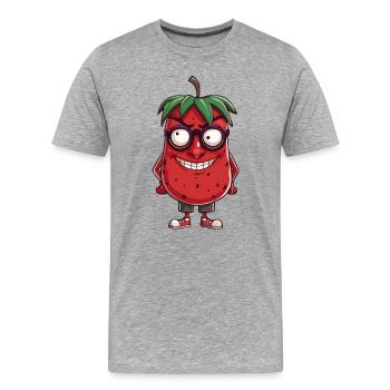 fruit - T-shirt bio Premium Homme - gris chiné - Devant - Damien (186cm)