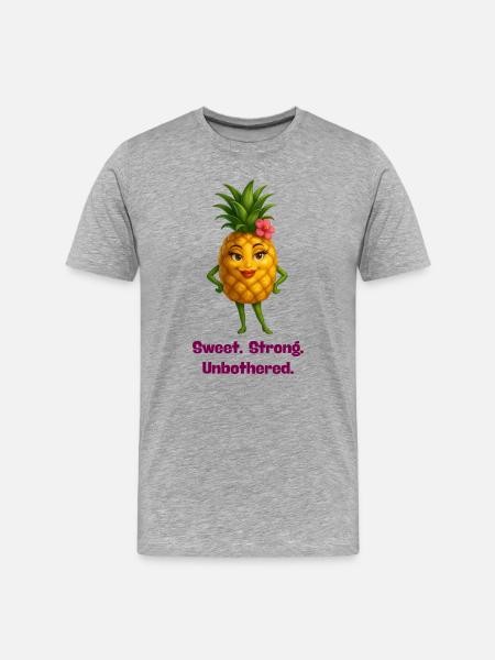 Pineapple heroine: Sweet strong unimpressed - Men's Premium Organic T-Shirt - heather grey