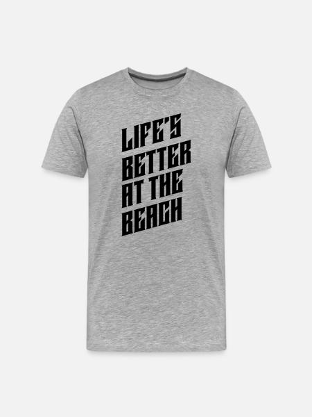 LIFES BETTER AT BEACH - Men's Premium Organic T-Shirt - heather grey