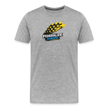 Eurofederalismus Stilflagge - Männer Premium Bio T-Shirt - Grau meliert - Vorne - Damien (186cm)