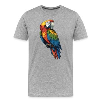 Aras Ara - Männer Premium Bio T-Shirt - Grau meliert - Vorne - Damien (186cm)