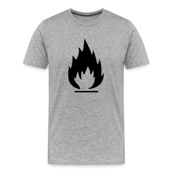 feuer - Männer Premium Bio T-Shirt - Grau meliert - Vorne - Damien (186cm)