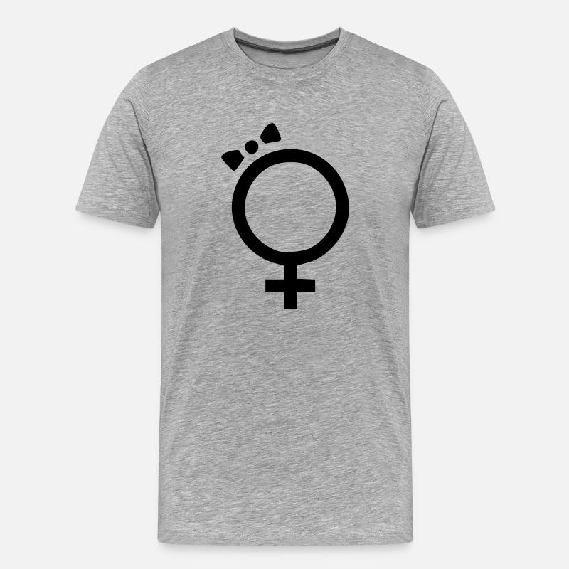 Geschlechtzeichen weibli - Männer Premium Bio T-Shirt - Grau meliert
