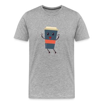 Caffee - Men's Premium Organic T-Shirt - heather grey - Front - Damien (186cm)