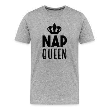 Nap Queen - Männer Premium Bio T-Shirt - Grau meliert - Vorne - Damien (186cm)