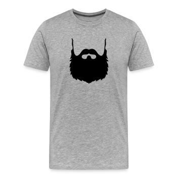 Barbe - Barbe - Moustache - T-shirt bio Premium Homme - gris chiné - Devant - Damien (186cm)
