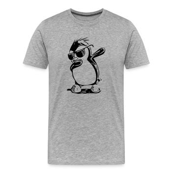 Cute Dabbing Penguin - T-shirt bio Premium Homme - gris chiné - Devant - Damien (186cm)