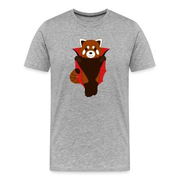 Panda roux déguisé en vampire pour Halloween - T-shirt bio Premium Homme - gris chiné - Devant - Damien (186cm)