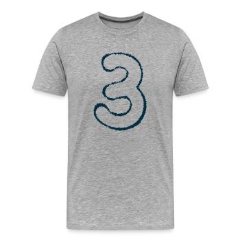 Numéro 3 - T-shirt bio Premium Homme - gris chiné - Devant - Damien (186cm)