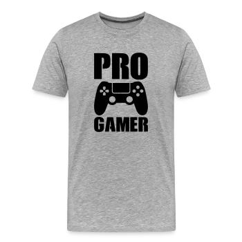 Joueur professionnel - T-shirt bio Premium Homme - gris chiné - Devant - Damien (186cm)