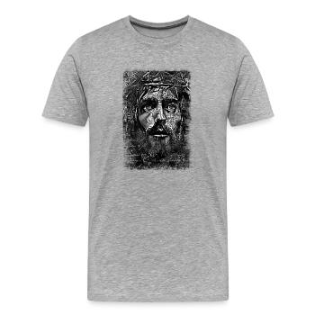 Jesus Gott gud Maria Madonna Mariana Jungfrau Maria - Männer Premium Bio T-Shirt - Grau meliert - Vorne - Damien (186cm)