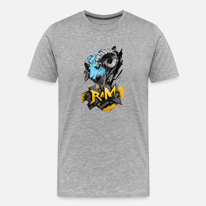 Widder, Widder-Zeichen - Männer Premium Bio T-Shirt - Grau meliert