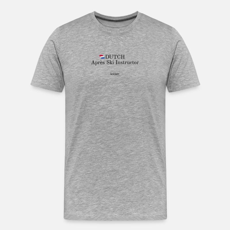 Dutch Apres Ski Instructor - Männer Premium Bio T-Shirt - Grau meliert