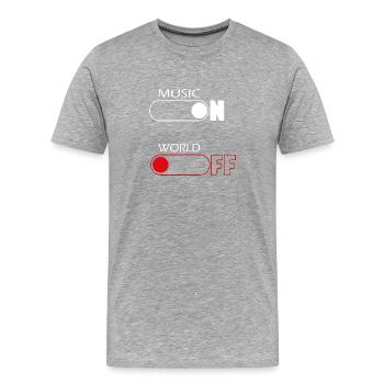 On and Off Buttons, music, world - T-shirt bio Premium Homme - gris chiné - Devant - Damien (186cm)