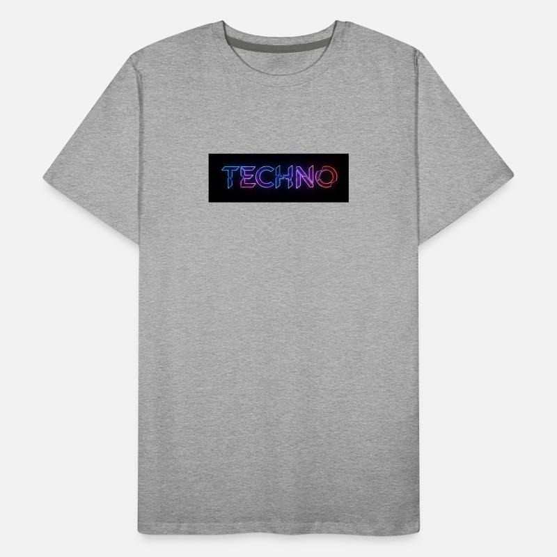Techno Neon Glitch Text Männer Premium Bio T-Shirt