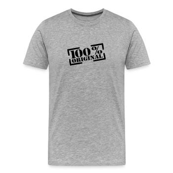 timbre original 100 % - T-shirt bio Premium Homme - gris chiné - Devant - Damien (186cm)