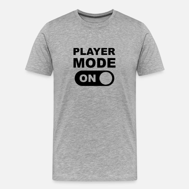 Player Mode ON - Männer Premium Bio T-Shirt - Grau meliert