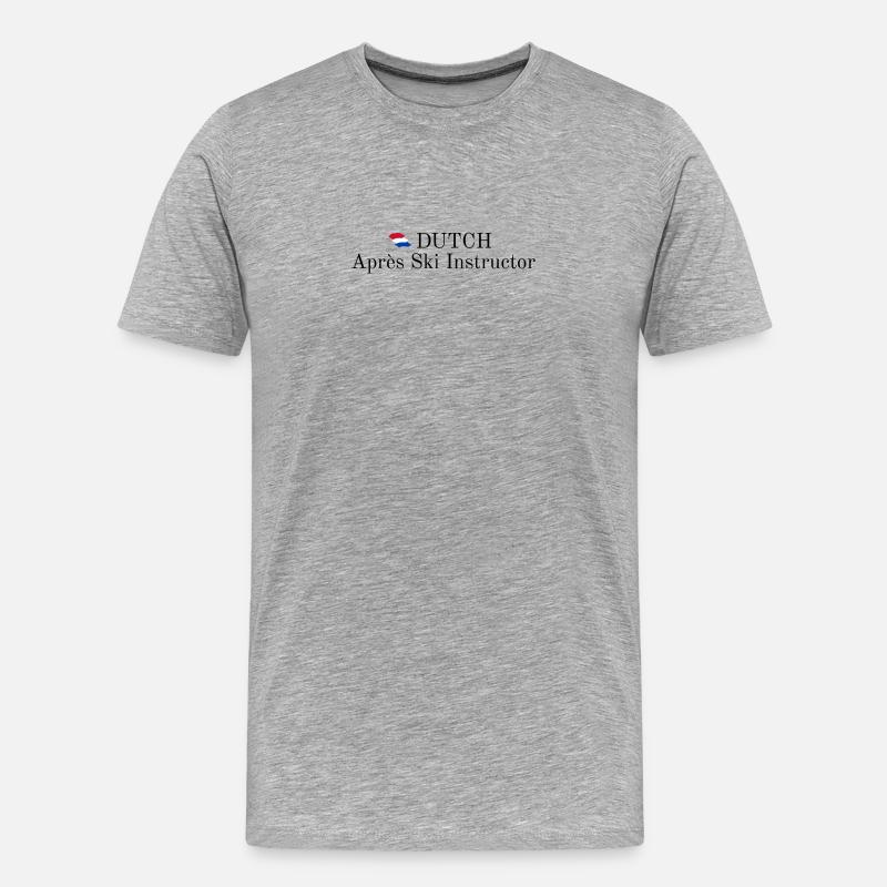 Dutch Apres Ski Instructor - Männer Premium Bio T-Shirt - Grau meliert