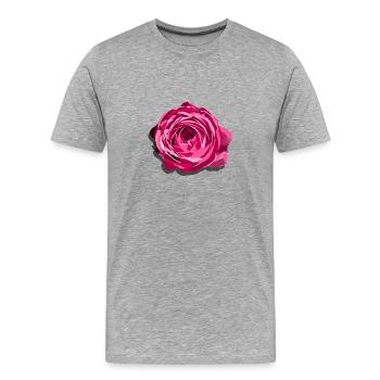 Fleur d’une rose rouge - T-shirt bio Premium Homme - gris chiné - Devant - Damien (186cm)