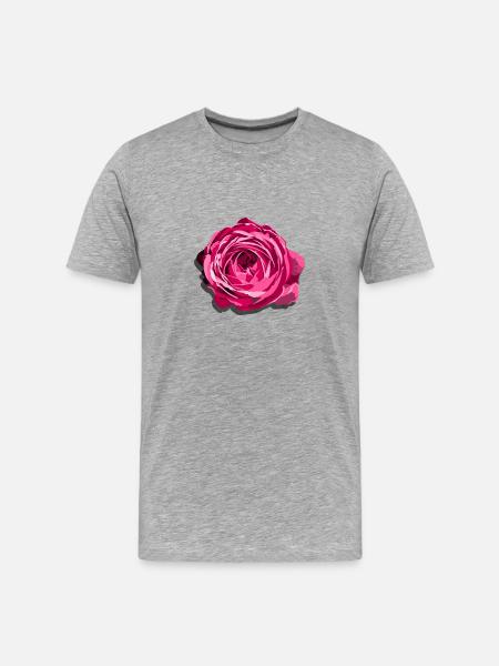 Blossom of a Red Rose - Men's Premium Organic T-Shirt - heather grey