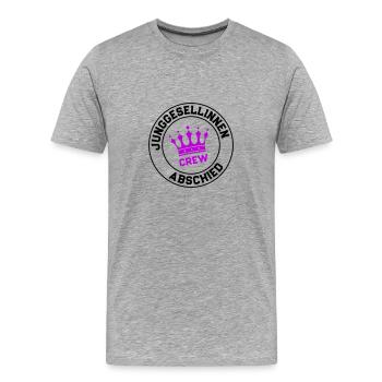 Junggesellinnenabschied Crew - Männer Premium Bio T-Shirt - Grau meliert - Vorne - Damien (186cm)