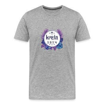 Crète 2024 - T-shirt bio Premium Homme - gris chiné - Devant - Damien (186cm)