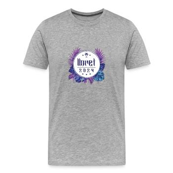 Lloret de Mar 2024 - T-shirt bio Premium Homme - gris chiné - Devant - Damien (186cm)