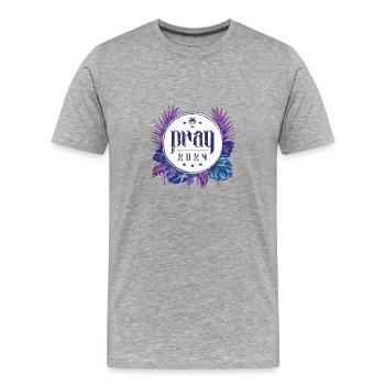 Prague 2024 - T-shirt bio Premium Homme - gris chiné - Devant - Damien (186cm)