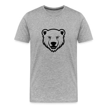 polar bear head polar bear - Men's Premium Organic T-Shirt - heather grey - Front - Damien (186cm)